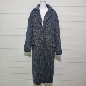 Zara WOOL BLEND PRINTED COAT Size M-L